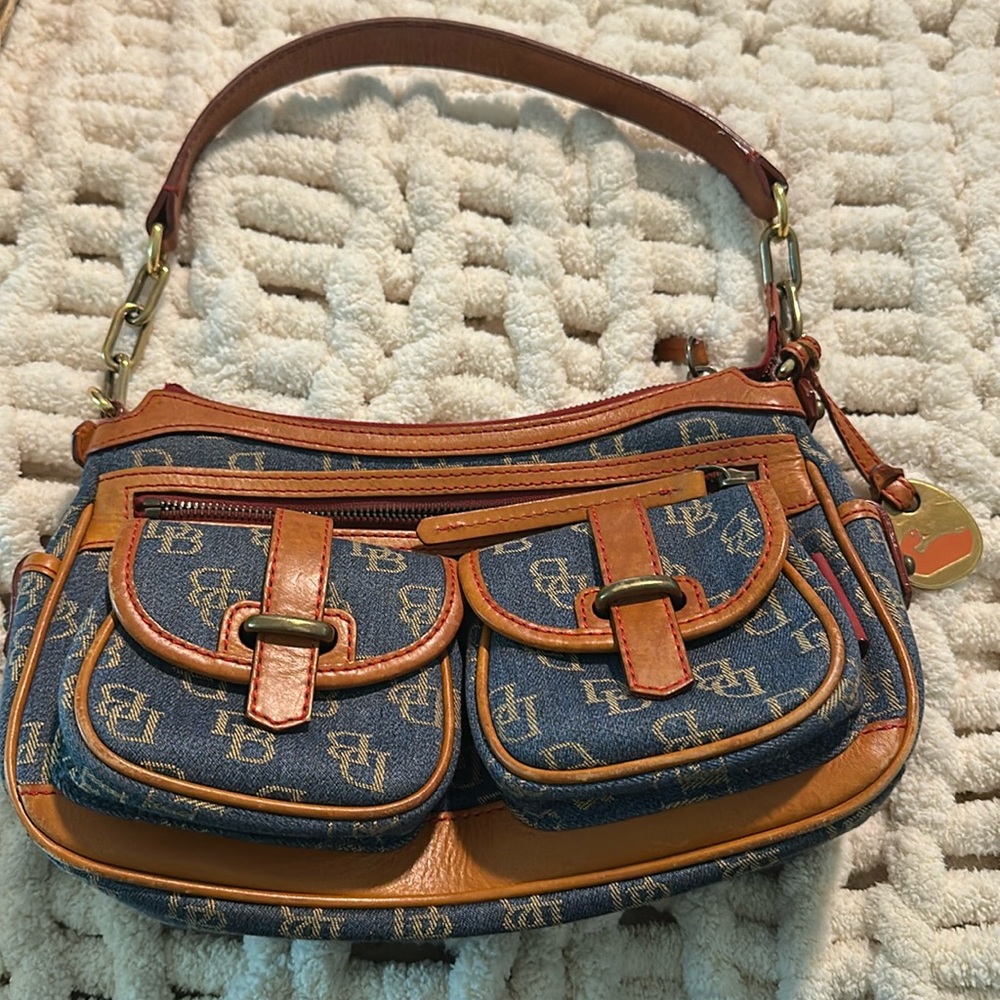 Dooney & Bourke small Logo Signature handbag denim & leather